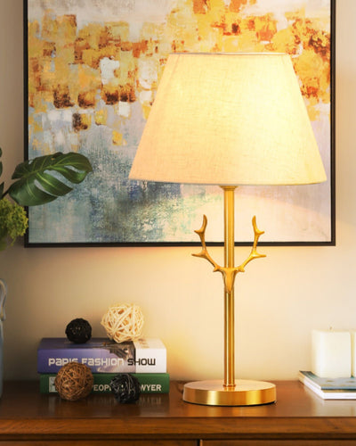 Antler Elegance Brass Table Lamp