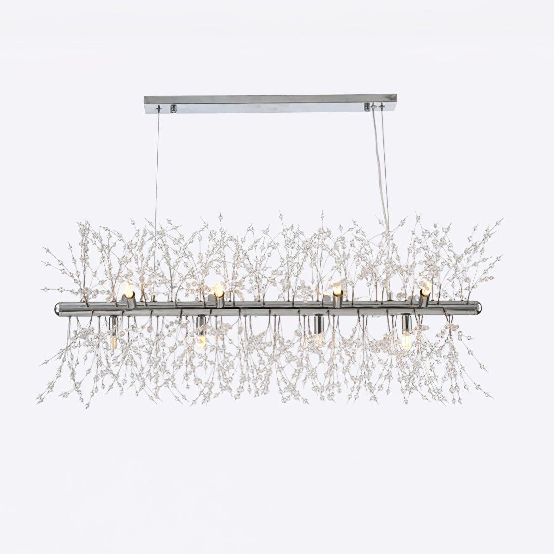 Cir Chandelier Brass Linear Crystal Branch