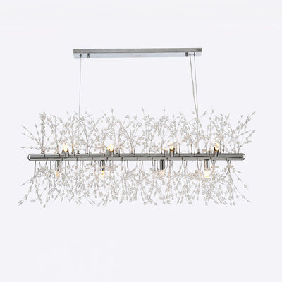 Cir Chandelier Brass Linear Crystal Branch