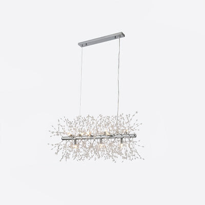 Cir Chandelier Brass Linear Crystal Branch