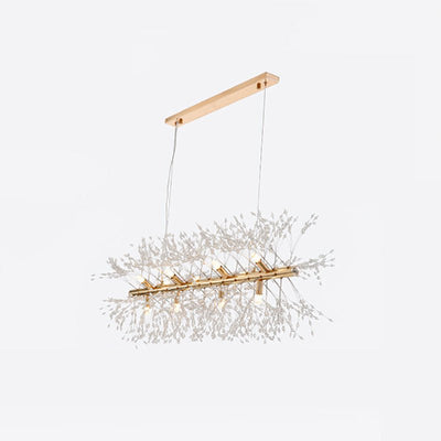 Cir Chandelier Brass Linear Crystal Branch