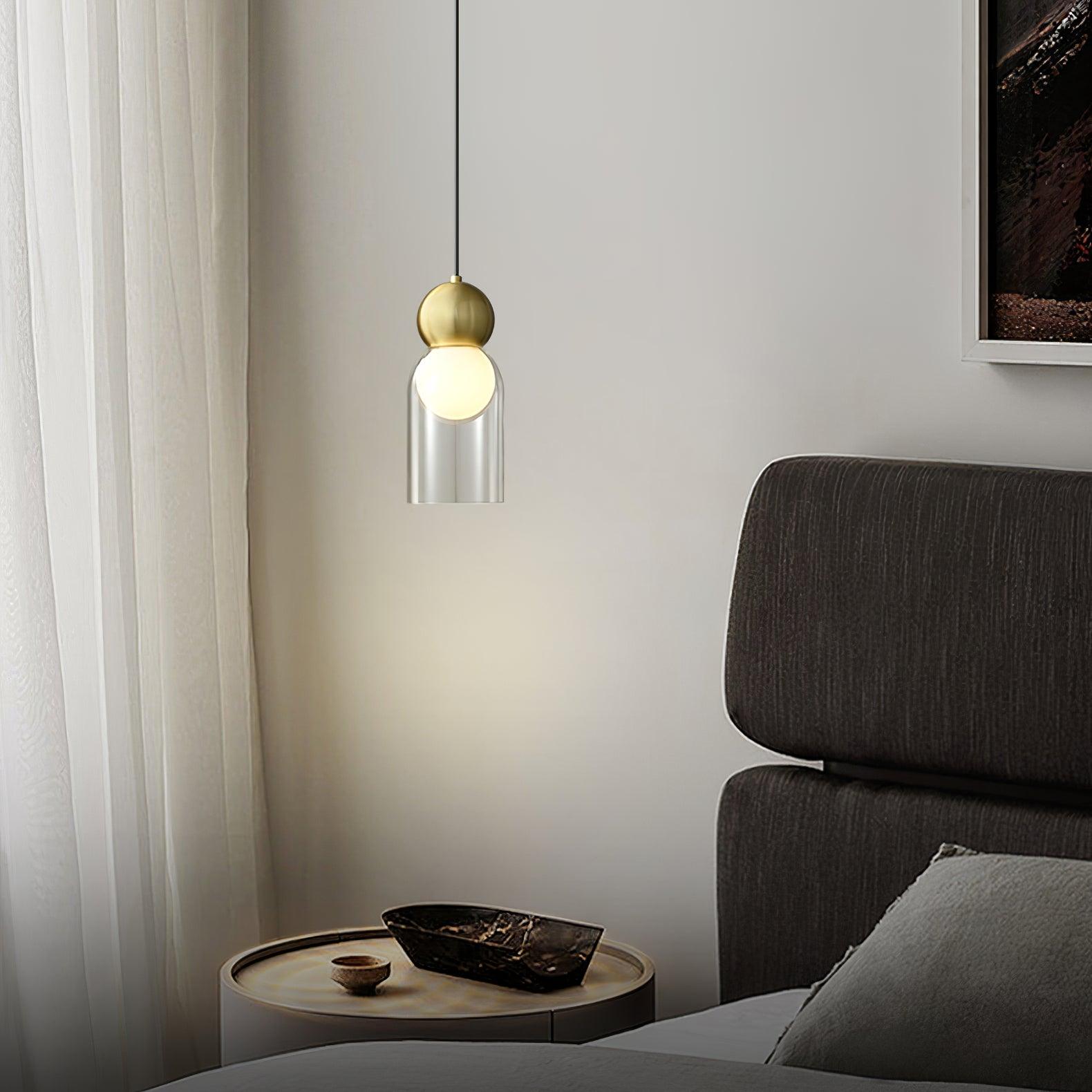 Veloina Pendant Lamp Brass Glass Nordic Geometric