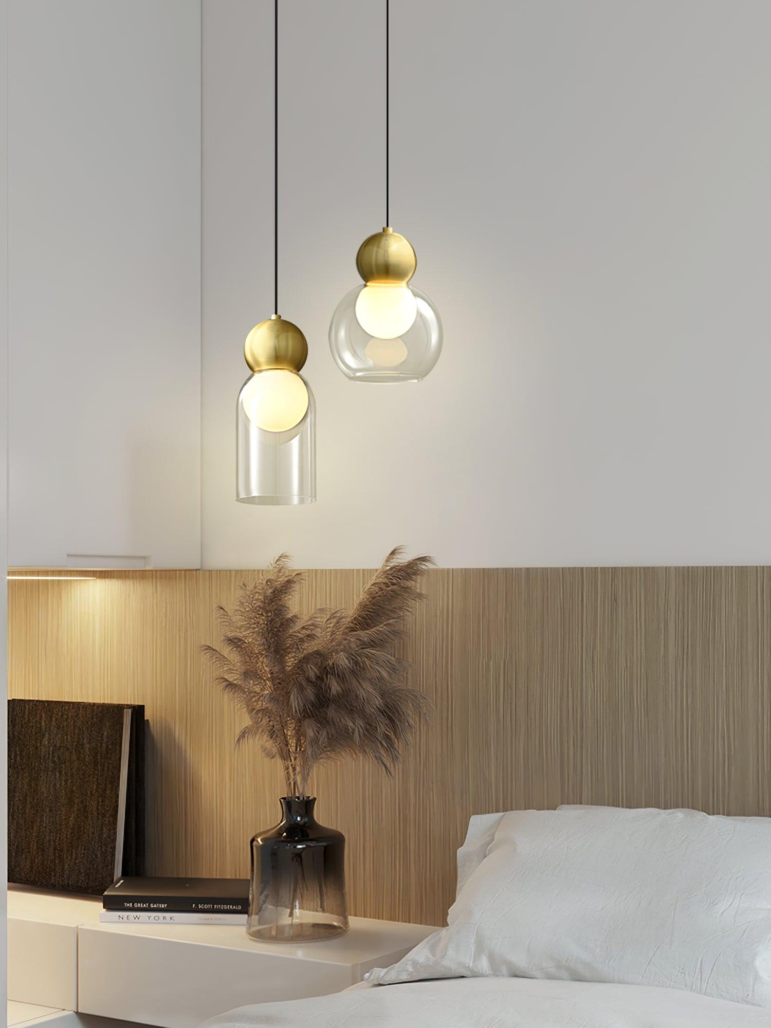 Veloina Pendant Lamp Brass Glass Nordic Geometric