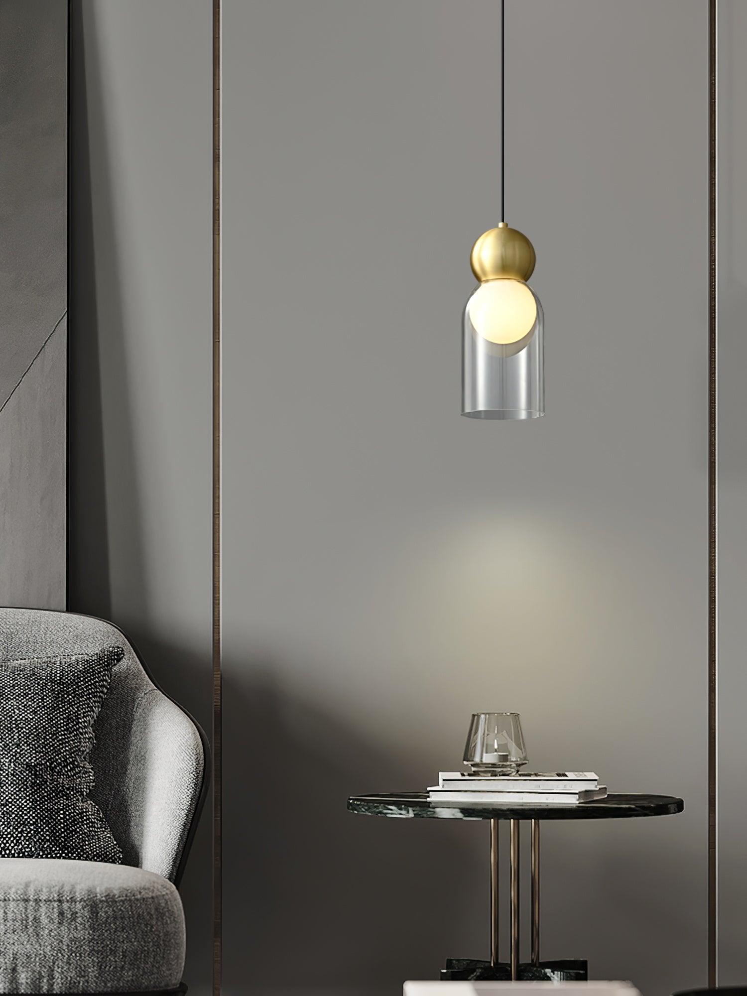 Veloina Pendant Lamp Brass Glass Nordic Geometric