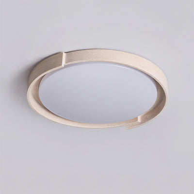 Juvio Minimalist Round Travertine Ceiling Light - Neutral Decor