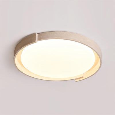 Juvio Minimalist Round Travertine Ceiling Light - Neutral Decor