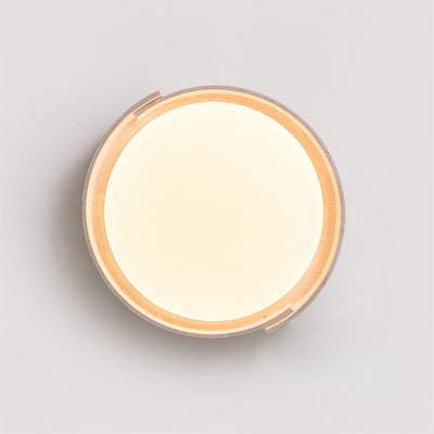 Juvio Minimalist Round Travertine Ceiling Light - Neutral Decor