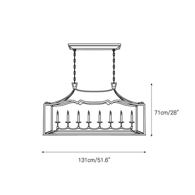 Ripple Modern Minimalist Classic Linear Brass Chandelier - Neutral Decor