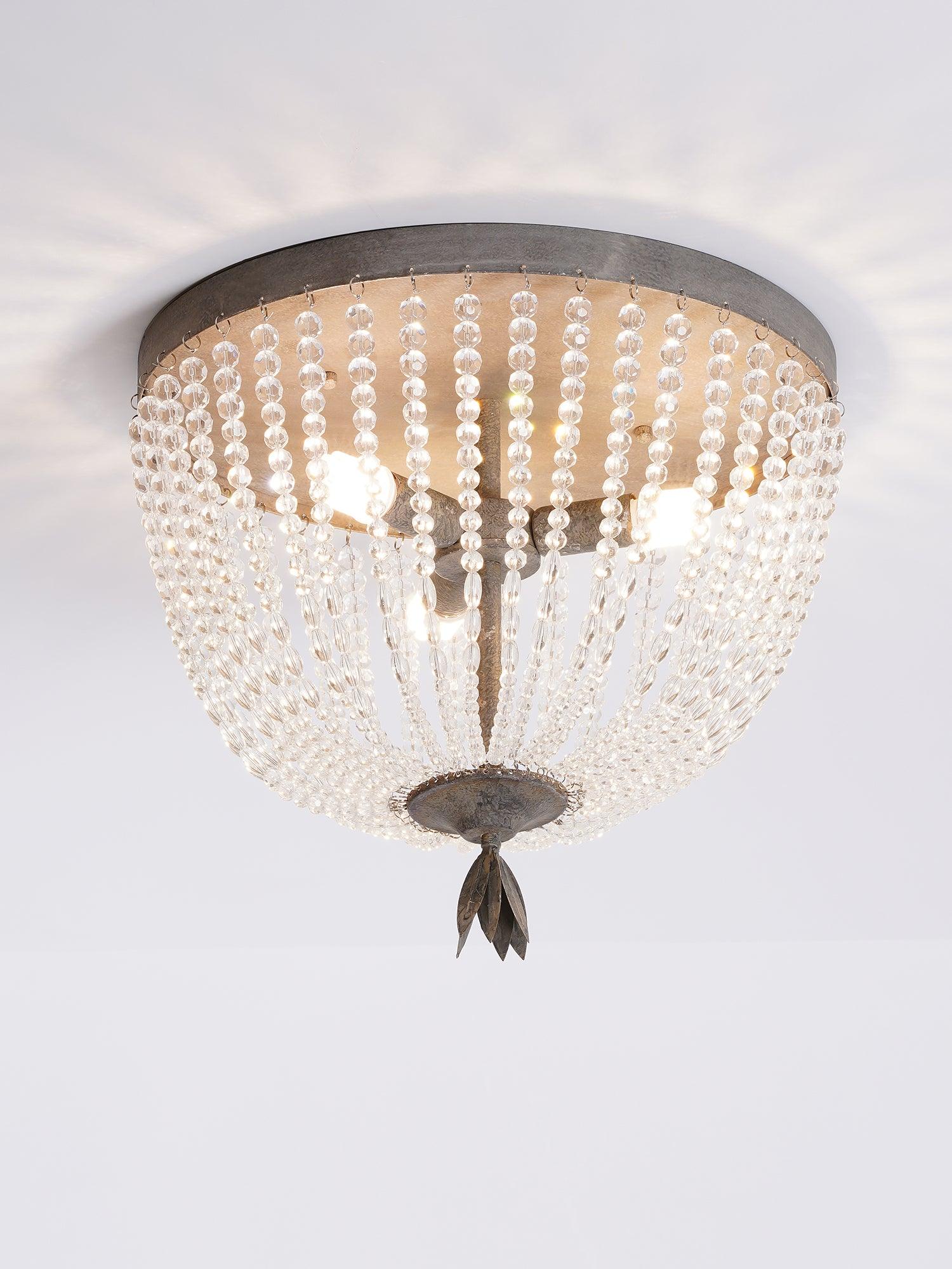 Farlan Ceiling Lamp with Crystal Bead Strands Luxury