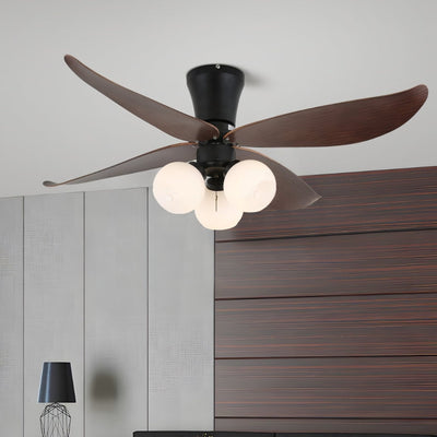 Lunair Vintage Wood Glass Ceiling Fan Light