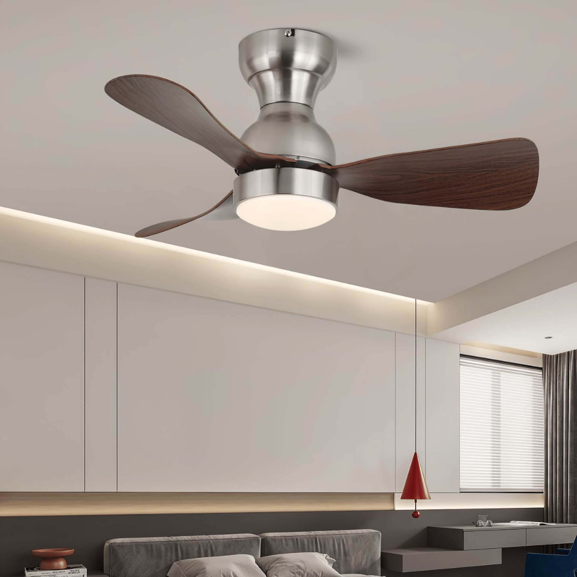 Aurdorus Modern Wood Ceiling Fan Light