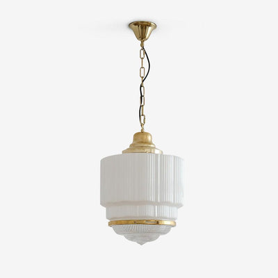 Celiina Pendant Light Brass Glass Ribbed