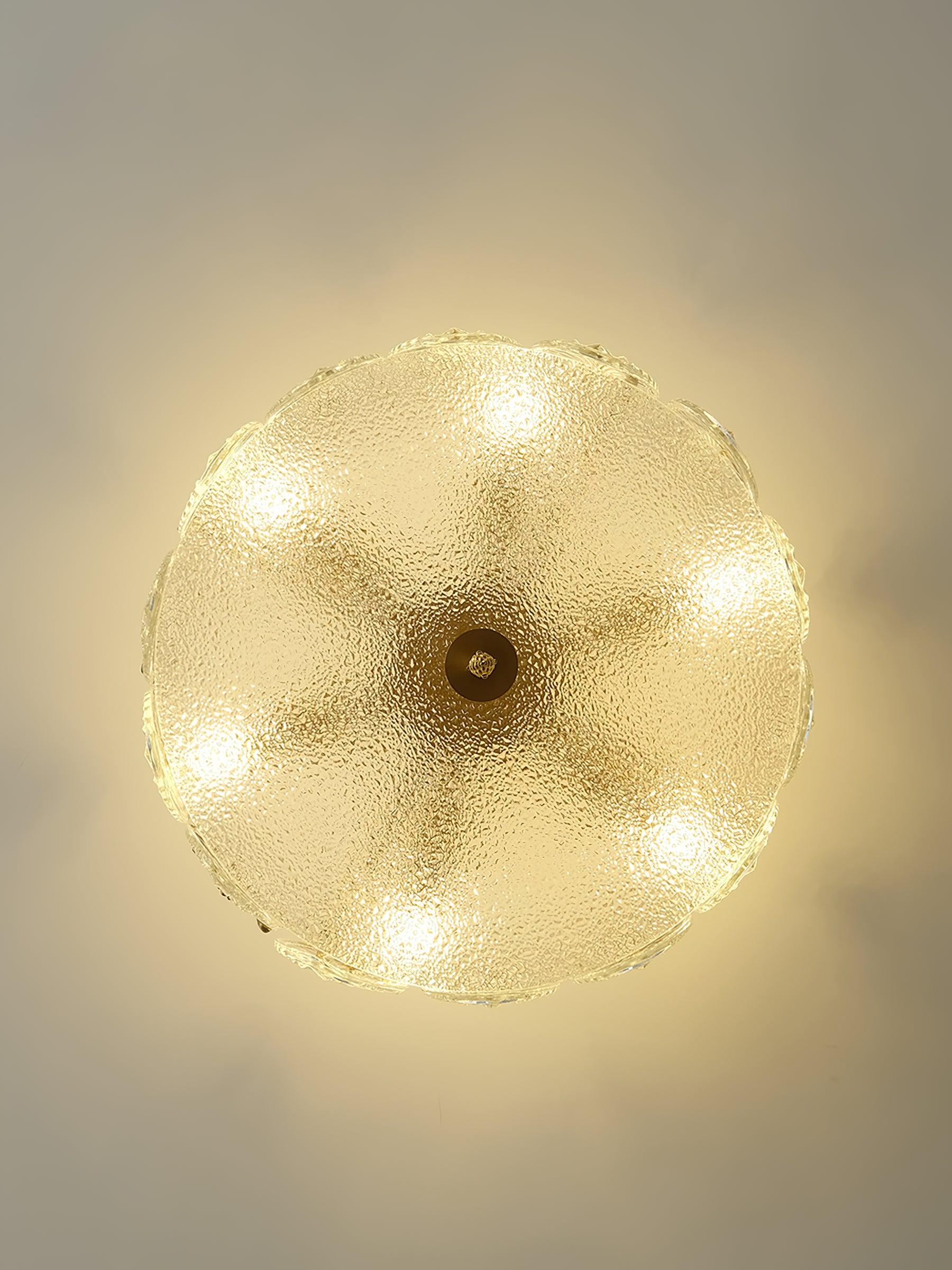 Eirisena Chandelier Glass Petals Gold Frame Round