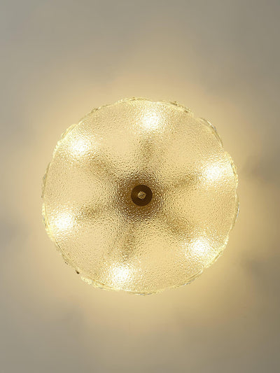 Eirisena Chandelier Glass Petals Gold Frame Round
