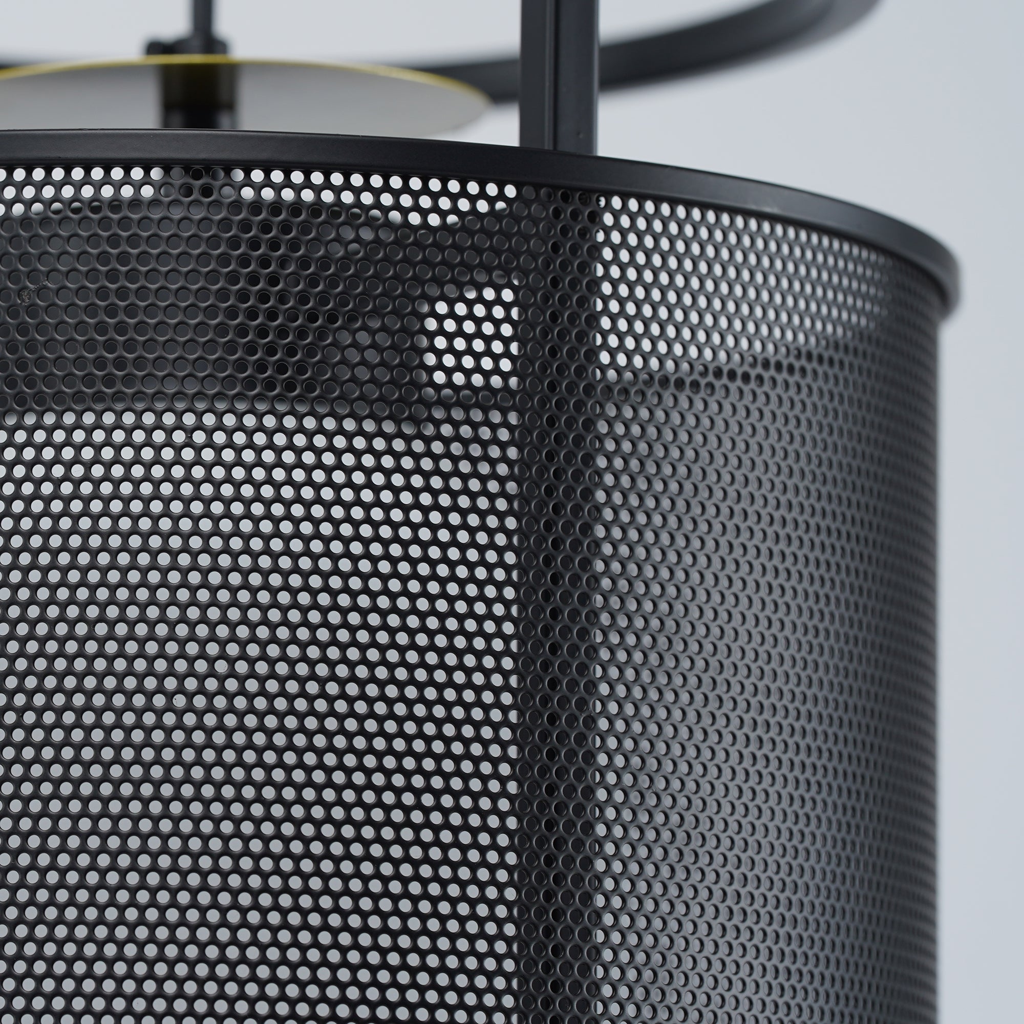 Meren Pendant Lamp Mesh Cylinder Brass Accent Industrial
