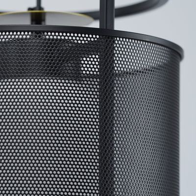 Meren Pendant Lamp Mesh Cylinder Brass Accent Industrial