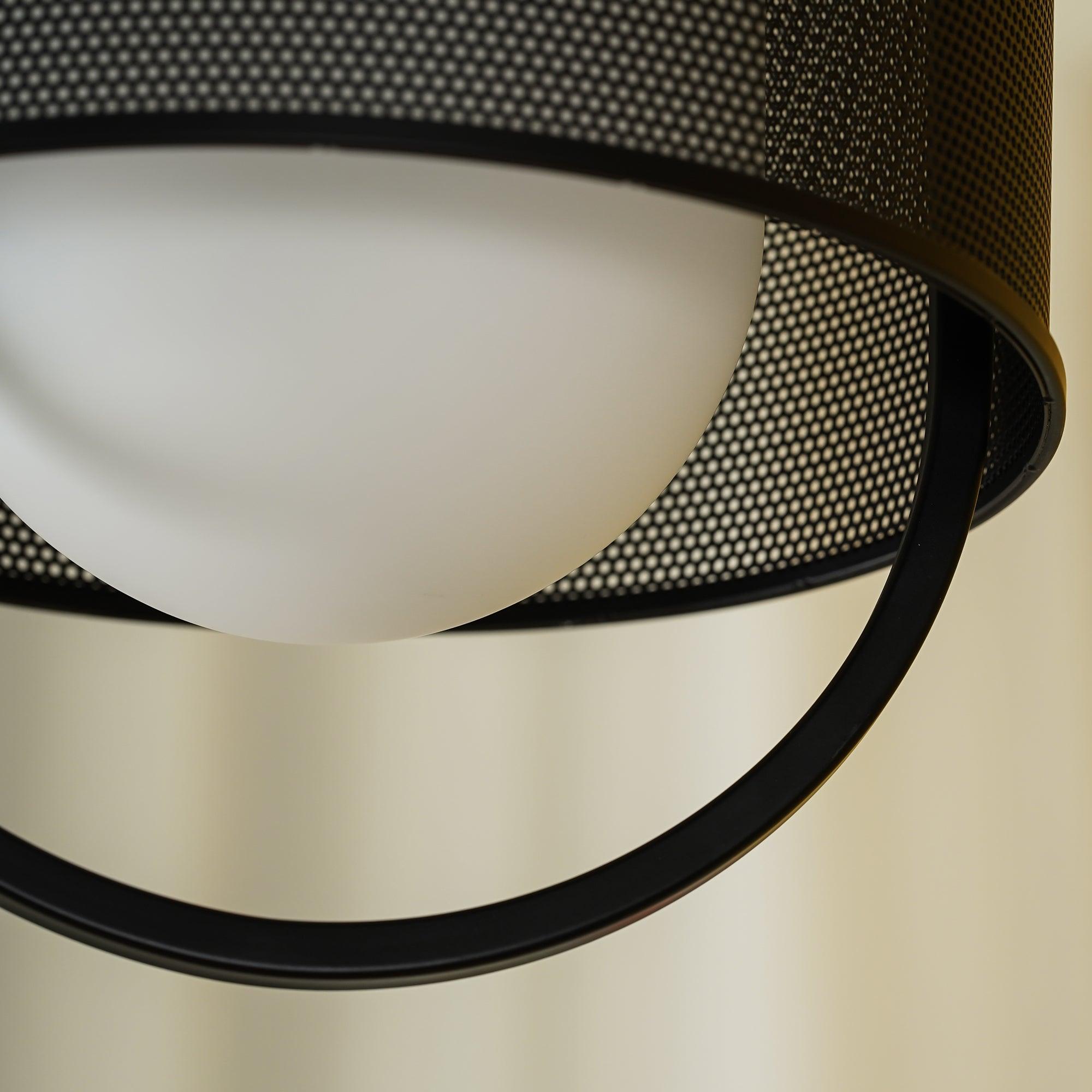 Meren Pendant Lamp Mesh Cylinder Brass Accent Industrial
