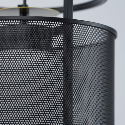 Meren Pendant Lamp Mesh Cylinder Brass Accent Industrial