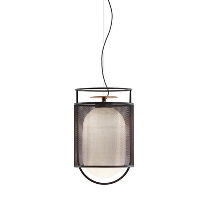 Meren Pendant Lamp Mesh Cylinder Brass Accent Industrial