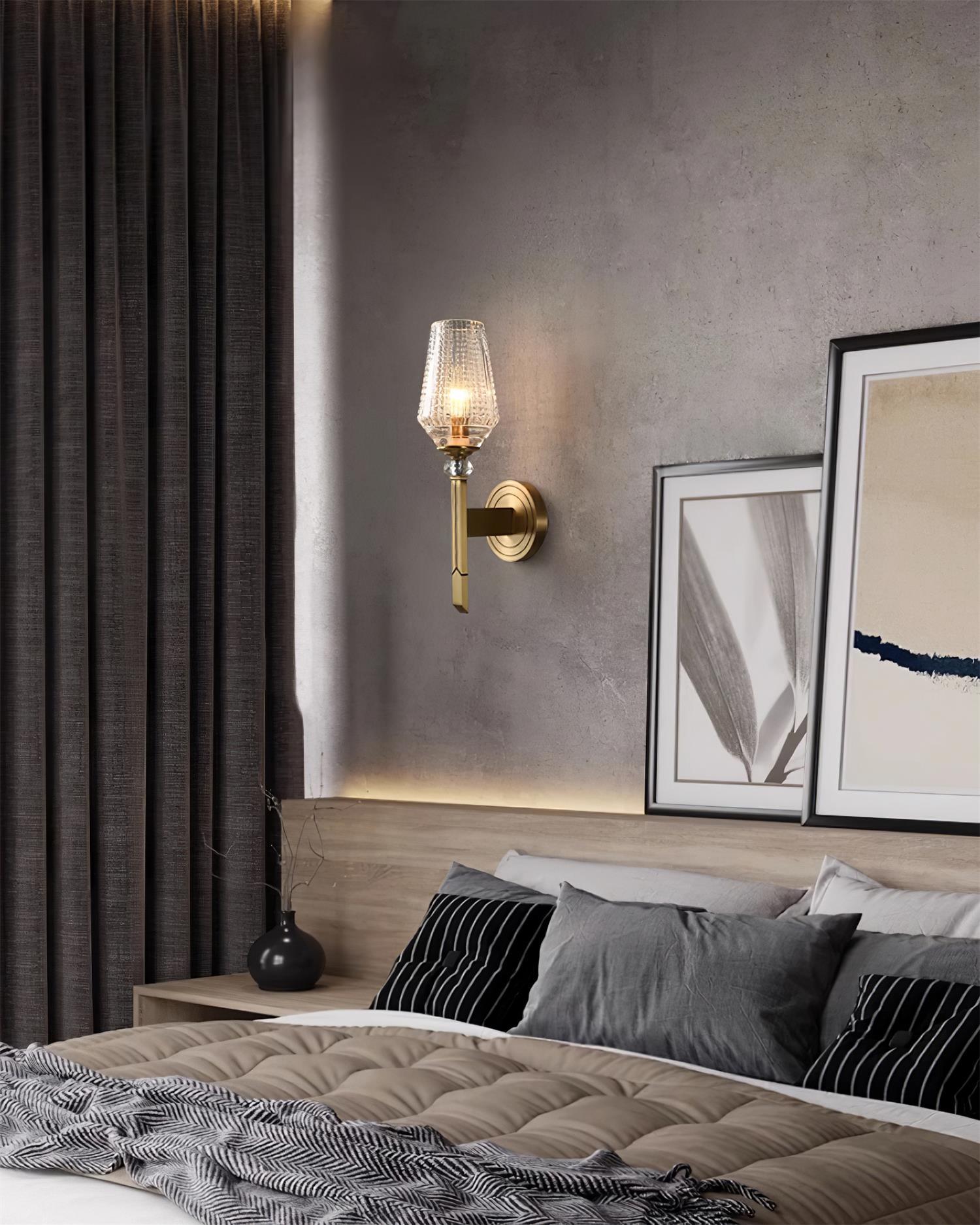 Elyisora Wall Light Brass Crystal Elegant