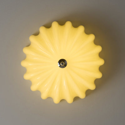 Zerinos Premium Nordic Art Shell Wood Glass Ceiling Light