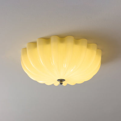 Zerinos Premium Nordic Art Shell Wood Glass Ceiling Light