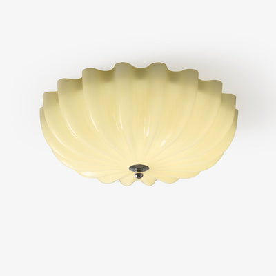Zerinos Premium Nordic Art Shell Wood Glass Ceiling Light