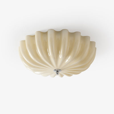 Zerinos Premium Nordic Art Shell Wood Glass Ceiling Light