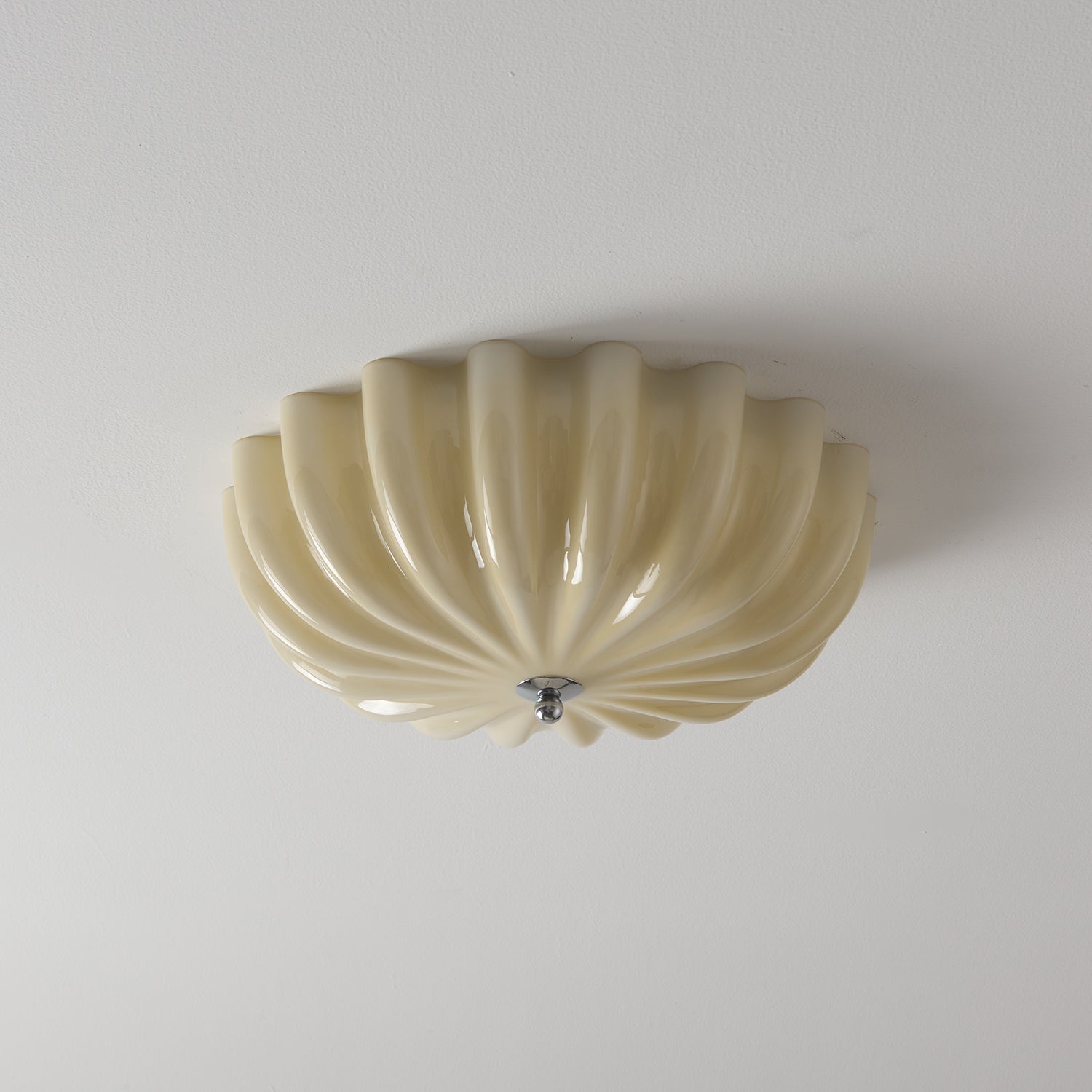 Zerinos Premium Nordic Art Shell Wood Glass Ceiling Light