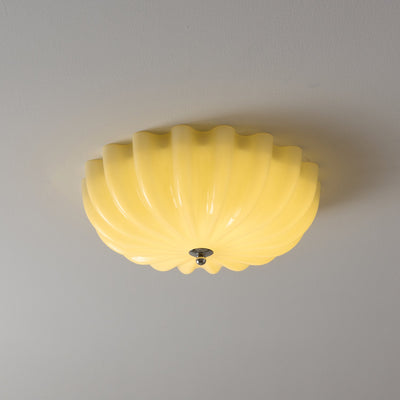 Zerinos Premium Nordic Art Shell Wood Glass Ceiling Light