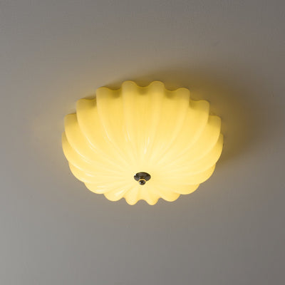 Zerinos Premium Nordic Art Shell Wood Glass Ceiling Light