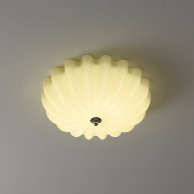 Zerinos Premium Nordic Art Shell Wood Glass Ceiling Light