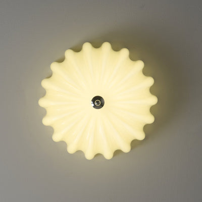 Zerinos Premium Nordic Art Shell Wood Glass Ceiling Light