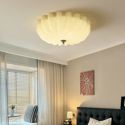 Zerinos Premium Nordic Art Shell Wood Glass Ceiling Light
