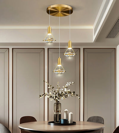Cira Pendant Lamp Brass Crystal Elegant