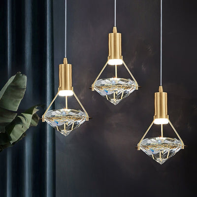 Cira Pendant Lamp Brass Crystal Elegant