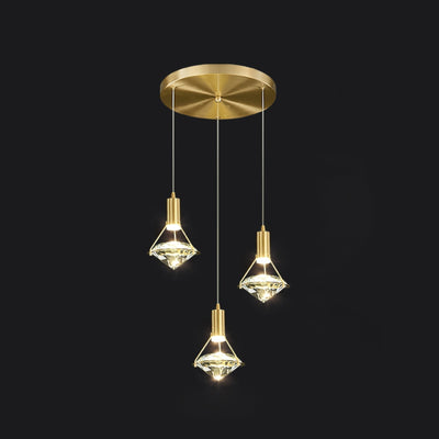 Cira Pendant Lamp Brass Crystal Elegant