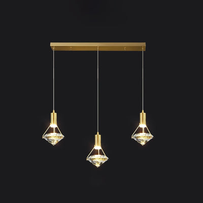 Cira Pendant Lamp Brass Crystal Elegant