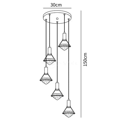 Cira Pendant Lamp Brass Crystal Elegant