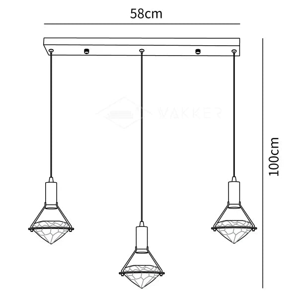 Cira Pendant Lamp Brass Crystal Elegant