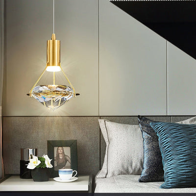 Cira Pendant Lamp Brass Crystal Elegant