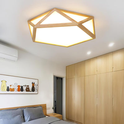 Syleneria Ceiling Lamp Wooden Diamond Geometric Modern