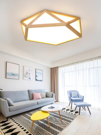 Syleneria Ceiling Lamp Wooden Diamond Geometric Modern
