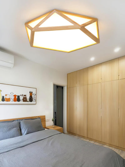Syleneria Ceiling Lamp Wooden Diamond Geometric Modern