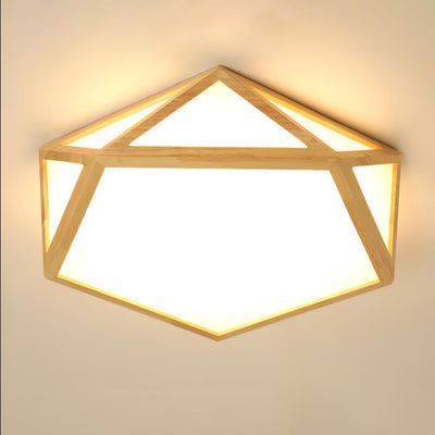 Syleneria Ceiling Lamp Wooden Diamond Geometric Modern