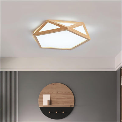 Syleneria Ceiling Lamp Wooden Diamond Geometric Modern