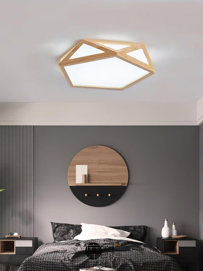 Syleneria Ceiling Lamp Wooden Diamond Geometric Modern