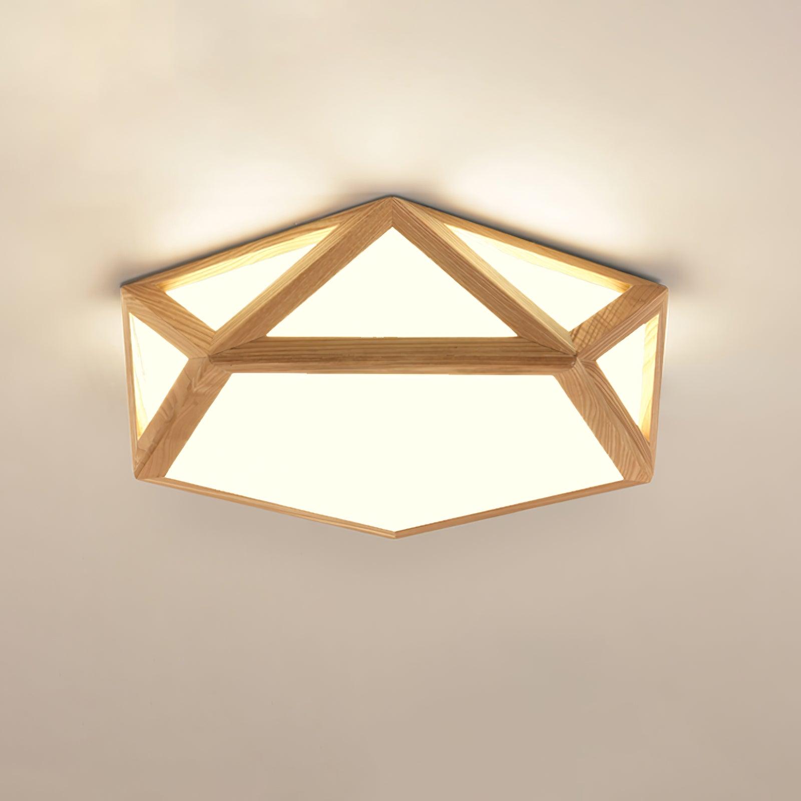 Syleneria Ceiling Lamp Wooden Diamond Geometric Modern
