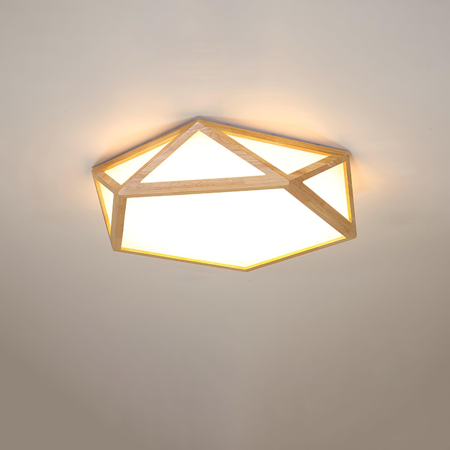 Syleneria Ceiling Lamp Wooden Diamond Geometric Modern