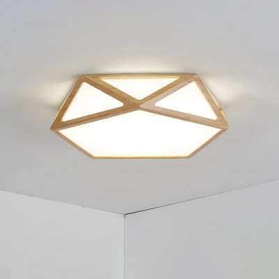 Syleneria Ceiling Lamp Wooden Diamond Geometric Modern